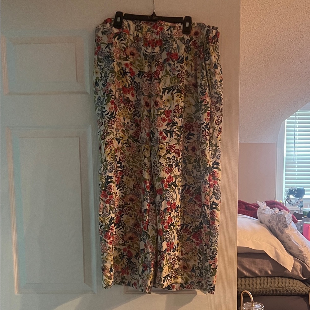 H&M Floral Wide Leg Pants - Multicolor